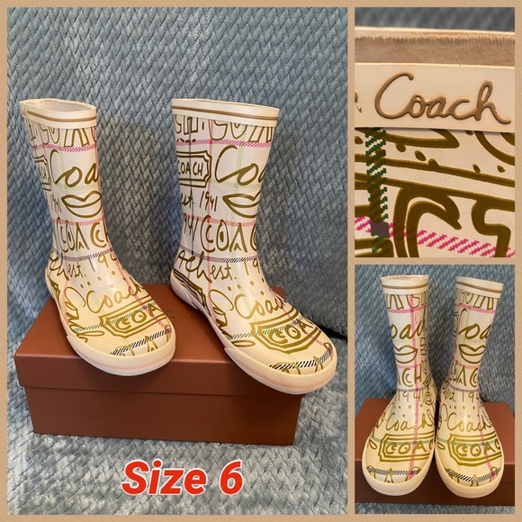 Coach rain boots size 6